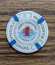 Casino Chip $1 Resorts International Atlantic City New Jersey
