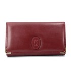Cartier Clutch Bag Must Line Leather Bordeaux Authentic