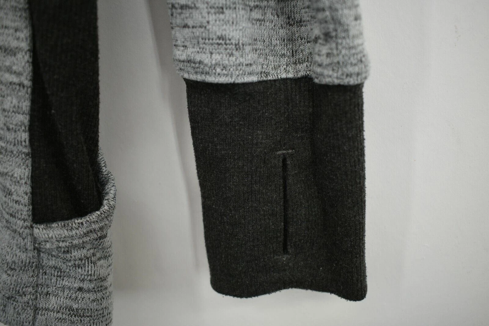 VETEMENTS Felpa con cappuccio Reebox RBX Donna Grigia Cerniera Intera Grigia Elastica Corsa Pollice Foro M