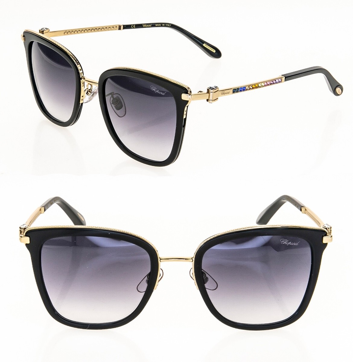 CHOPARD Black Gold Rainbow Crystal Jewel SCH286S Oversized CHOPARD Black Gold Rainbow Crystal Jewel SCH286S Oversized