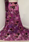 Pink Chiffon With Multicolor Metallic Burnout Velvet Fabric 50” Width 1 Yard