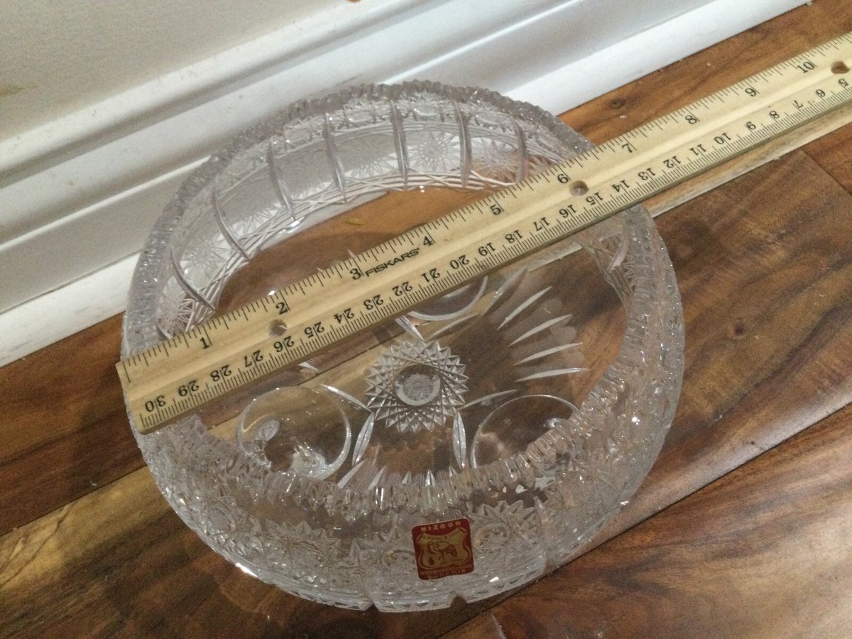 Nizbor A. Ruckl & Sons Hand Cut Czech Bohemia crystal 3-footed