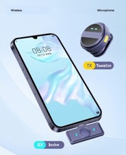 Wireless Lavalier Microphone for iPhone/Android,Lapel Mics w Type C/IOS Receiver