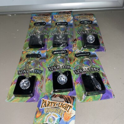 LOT OF 7 vintage 90s PARTY LIGHT CHOKER NOS 