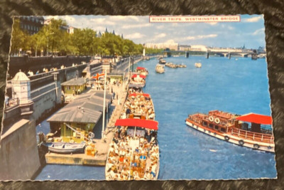 Postkarte LONDON - Westminster Bridge Flussfahrten, Themse