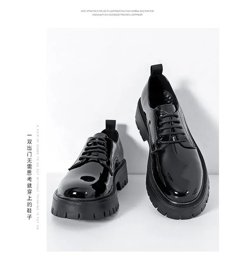 Men's Shoes Men's Office Shoes Men's Formal Shoes Heightened Leather Shoes - Foto 24 di 25