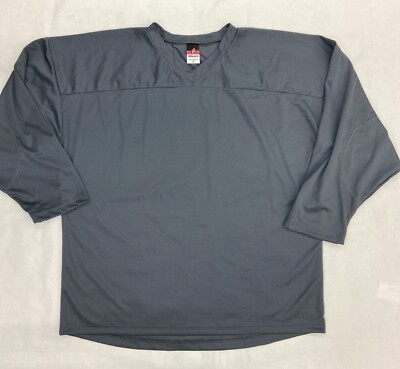 Alleson Athletic Ice Hockey Long Sleeve Practice Jersey Mens M L Charcoal HJ150A