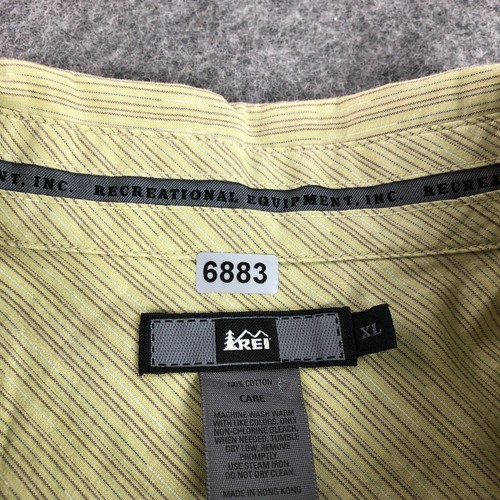 REI Herren Hemd mit Knopfleiste XL grün gestreift Kurzarm Pattentaschen Relaxed Fit - Bild 10 von 10