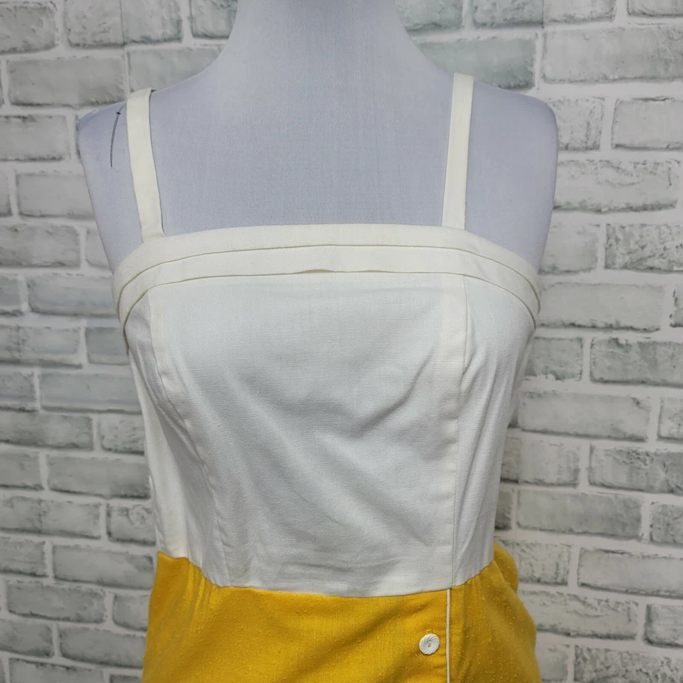 Vintage Anos 70 Trivia By Charm of Hollywood 2 peças Vestido Bolero Conjunto Colorblock Amarelo - Imagem 4 de 4
