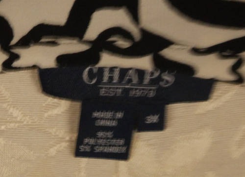 NUEVO CON ETIQUETAS CHAPS TALLA 3X BLANCO Y NEGRO VESTIDO DE PLAYA PALMA - Imagen 8 de 8