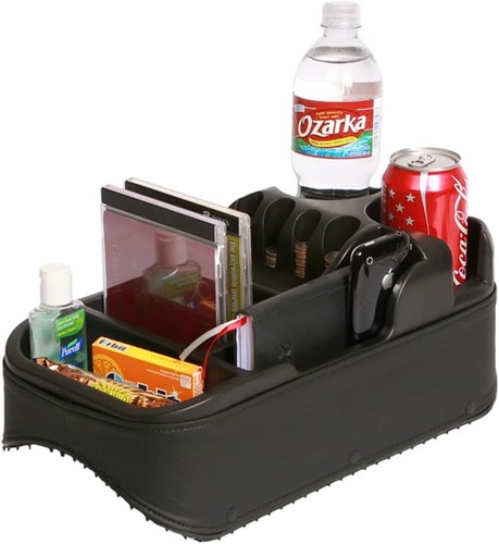 Universal Floor Console Car Cup Holder Storage Organizer Clutter Catcher Black - Picture 7 of 11