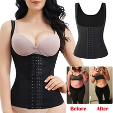Women Waist Trainer Cincher Girdle Tank Tops Body Shaper Corset Slimming Vest UK