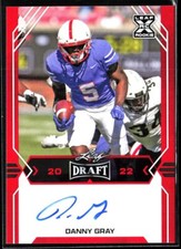 DANNY GRAY, 2022 Leaf Draft XRC, Auto, Red, RC, #BA-DG1, San Francisco 49ers