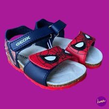GEOX Kleinkind Chalki Sandalen, Spider-Man, Dark Navy/Rot, UK 3,5K/EU 20/US 4,5