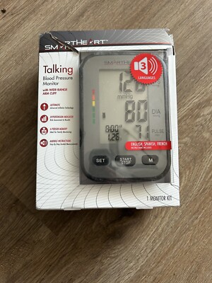 SmartHeart Talking Blood Pressure Monitor Kit with Adult Wrist Cuff New 