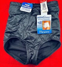 VTG VANITY FAIR FLEXEES FIRM CONTROL BRIEF PANTIES BLACK SZ 5 AVE/LONG TORSO NEW
