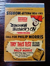 Vintage Matchcover: Phillip Morris Cigarette Test, No Hangover  61