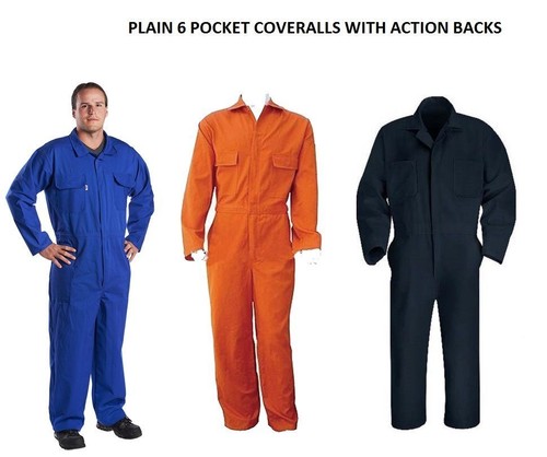 Men's White Royal Navy Red Boiler suit Coveralls Overalls . Hi Viz orange yellow - Afbeelding 1 van 86