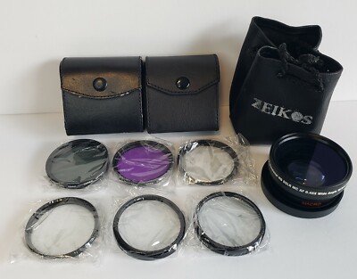 Zeikos 52mm Pro HD DSLR MC AF 0.45x Wide Angle w/Macro Lens and 6 filters!