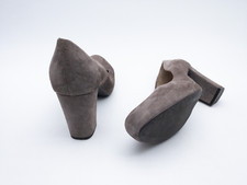 Escarpins UNISA ALONS - Talon 9 Cm Plateau Cuir Marron Foncé Taille 39, Très Bon état