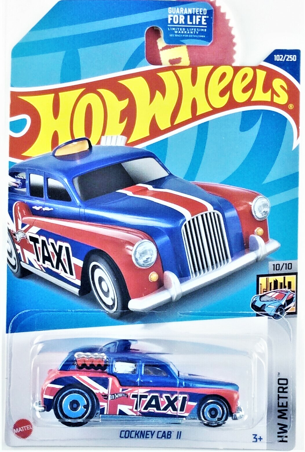 2022 Hot Wheels #102 Red White & Blue Cockney Cab II TAXI HW METRO