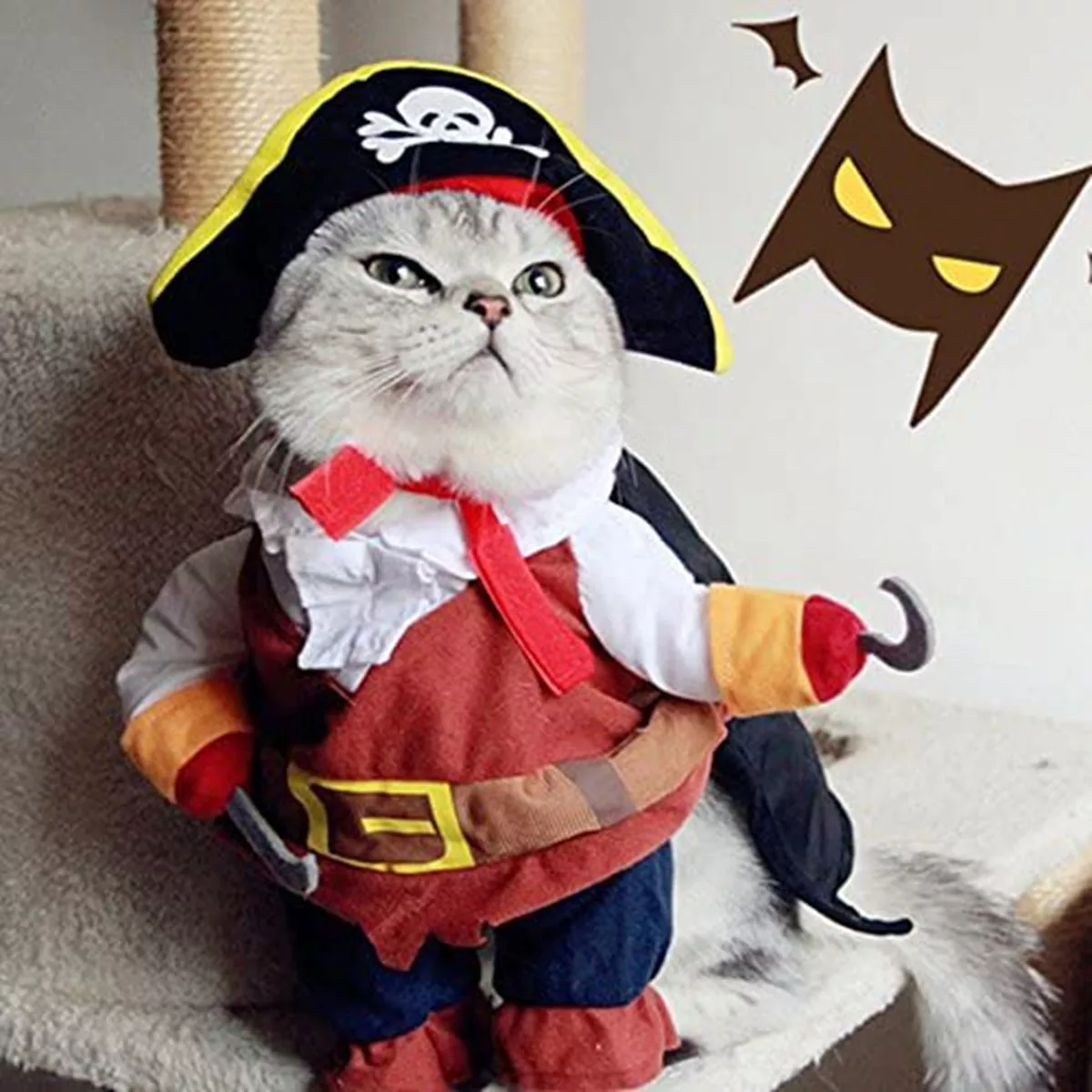 Funny Cat Costumes Pirate Suit Cat Clothes Kitten Corsair Halloween Costume