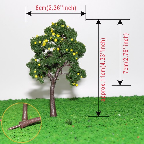 10pcs O Scale Pagoda Model Trees with Yellow Fruits 1:43 Railroad Landscape 11CM - Picture 3 of 6
