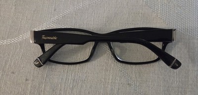 Faconnable Men's Eyeglasses Frame Black, Full Rim, Rectangular, 54 mm, Preowned 