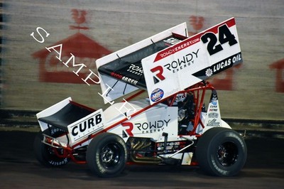 RICO ABREU #24 ROWDY ENERGY SPRINT CAR RACING ON TRACK 8X10 GLOSSY PHOTO #7RL9