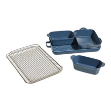 Our Place 6-Pc Nesting Ceramic Nonstick Bakeware and Accessories Set BLUE SALT