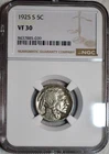 NGC VF-30 1925-S Buffalo Nickel, Well-Detailed, Scarce Date specimen.