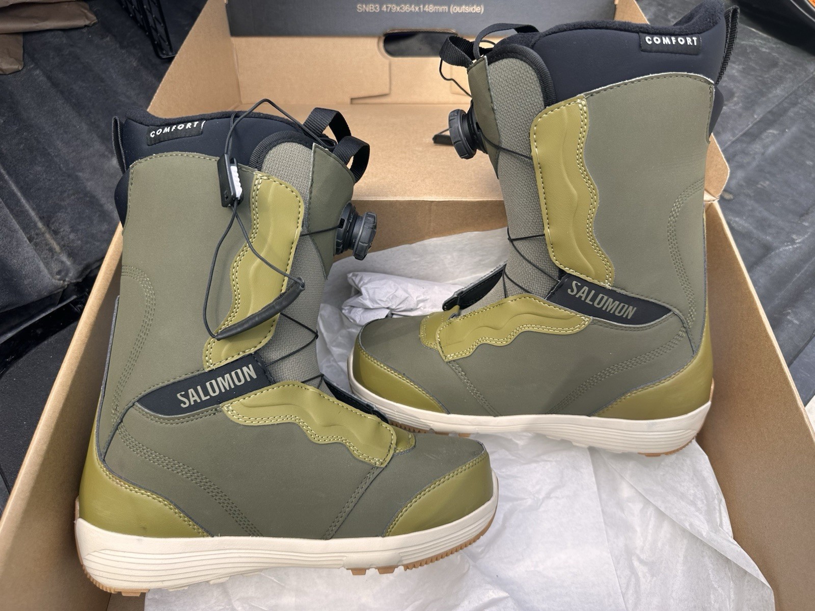 Stivali da snowboard Salomon Ivy Boa SJ oliva notte taglia 8 nuovi