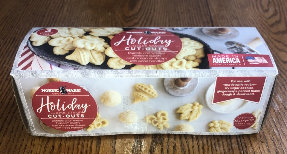 Nordic Ware Holiday Cookie Stamp Cut-Outs - Aluminiumguss mit Hartholzgriffen
