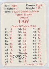 1992 APBA Baseball 1956 Season Vern Law Vernon Law 0q3