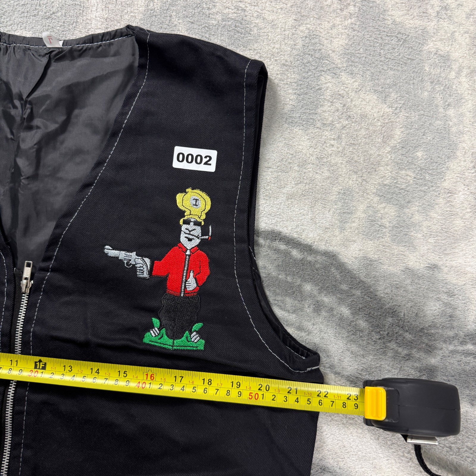 VTG Crime Explore 24-7 Cartoon Bandit 90's Sz Lrg Black Utility Field Vest Gilet image 4