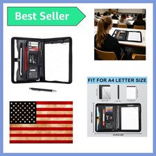 Padfolio for Men Women, Leather Portfolio with Zipper Professional Intervie...