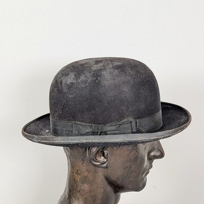 Antique Late 1800's / 1900s John Stetson Black Felt Bowler Derby