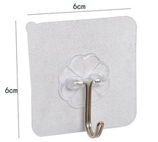 1-100 Self Adhesive Strong Sticky Hooks HeavyDuty Wall Seamless Transparent Glue