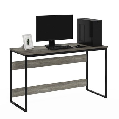 Computer Desk 52 Wide Metal Frame Grey Oak Gaming Office Furinno Moretti Width