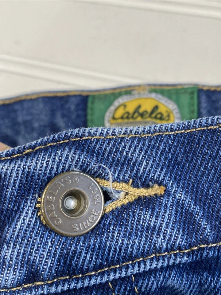 Jeans Cabelas Exterior Para Hombre 38x30 Azul Denim Algodón Calce Relajado Pierna Recta Foto 4 de 4