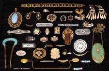 Huge Antique Victorian Art Deco Nouveau Vtg Jewelry Lot Filigree Sterling Enamel