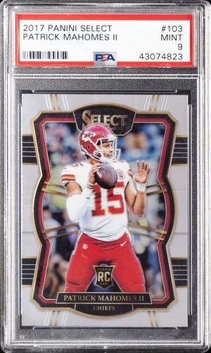 2017 PANINI SELECT #103 PATRICK MAHOMES II ROOKIE RC PSA 9