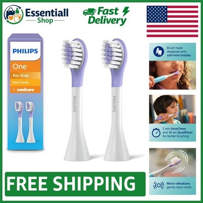 Soft Nylon Replacement Brush Heads for Kids - Philips One Sonicare (2 Pack)