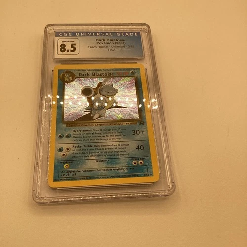 2000 Pokemon Team Rocket Unlimited Dark Blastoise Holo Rare 3/82 CGC 8.5