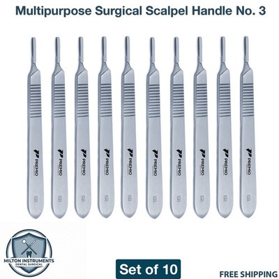 X10 Scalpel Handle No. 3 BP Stainless Steel Reusable Professional Craft & Lab