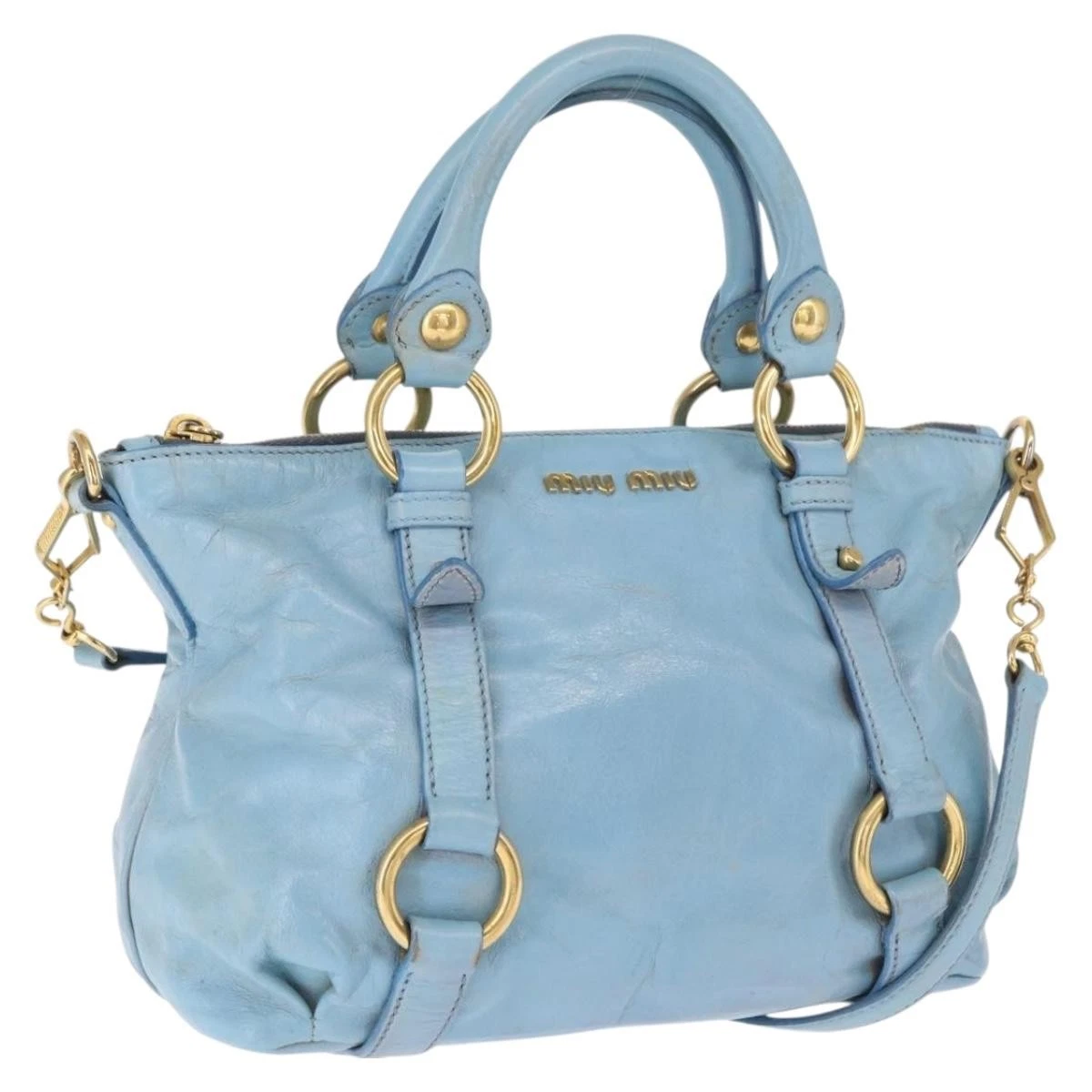 Blue Leather Exterior Miu Miu Bags & Handbags for Women for sale