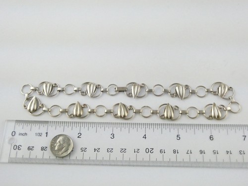 Collar de eslabones vintage con diseño de hojas de plata esterlina 18,2 g 14 pulgadas de largo - Imagen 9 de 22