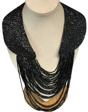 Vintage 80’s Beaded Bib Sequins For Fabric Collar Applique
