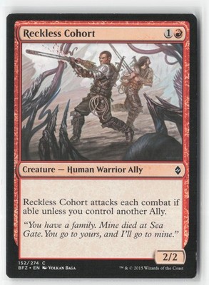 Reckless Cohort 152 Common Battle for Zendikar Magic: The Gathering Near Mint