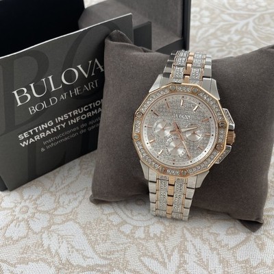 Bulova 98C133 Octava Men's Quartz Watch 41.5mm Two-Tone Gold Silver Crystal